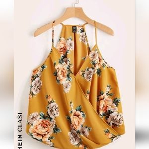 Shein Plus Floral Print High Low Cami Top